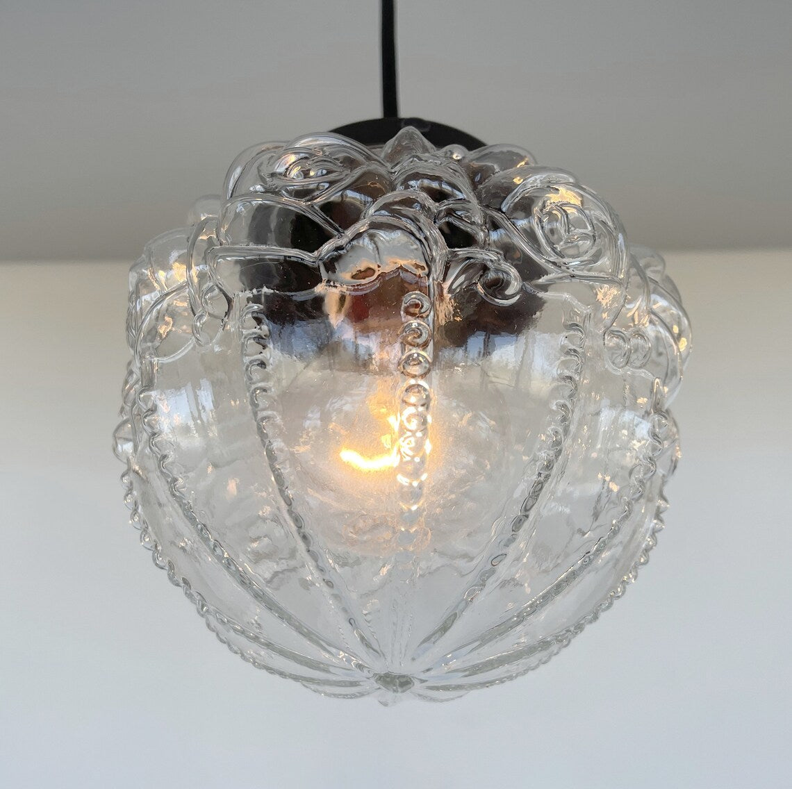 Embossed Antique Glass Globe PENDANT Lights - The Lamp Goods