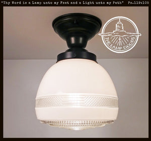 Retro Mid Century 1950's Glass Ceiling Light
