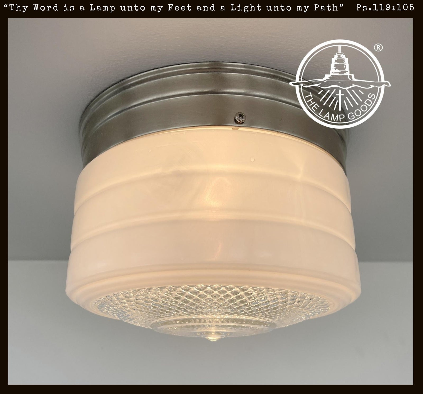 Retro 6" Flush Mount Milk Glass Ceiling Light