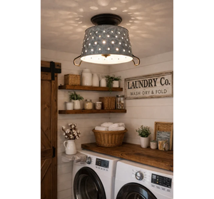 Pierced Wash Tub Ceiling Light Fixture