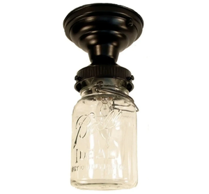 Vintage Mason Jar Quart Ceiling LIGHT