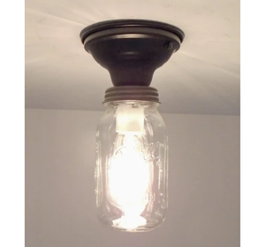 Mason Jar New Quart Ceiling LIGHT Flush Mount
