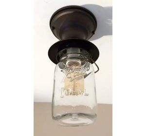 Vintage Mason Jar Quart Outdoor Porch Ceiling Light - The Lamp Goods