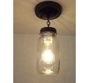 Mason Jar New Quart Ceiling LIGHT With Chain