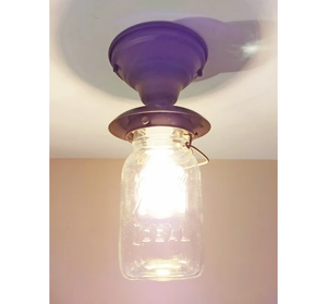 Vintage Mason Jar Quart Outdoor Porch Ceiling Light - The Lamp Goods