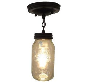 Mason Jar New Quart Ceiling LIGHT With Chain