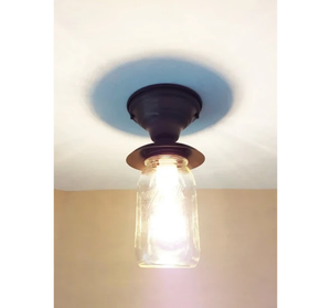 Mason Jar New Quart Outdoor Porch Farmhouse Ceiling Light Fixture - The Lamp Goods