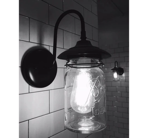Outdoor Vintage Mason Quart Jar Wall Sconce - The Lamp Goods
