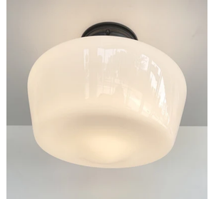 Large Urban Schoolhouse Milk Glass |12"| Ceiling Light