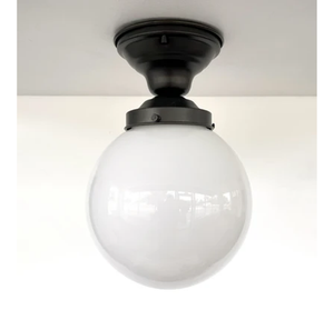 Milk Glass Globe Ceiling Light | 8"