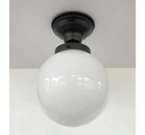 Milk Glass Globe Ceiling Light | 8"