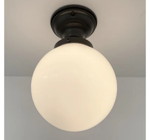 Milk Glass Globe Ceiling Light | 8"