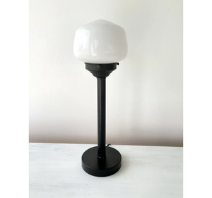 Small Schoolhouse Milk Glass Tall Table Lamp