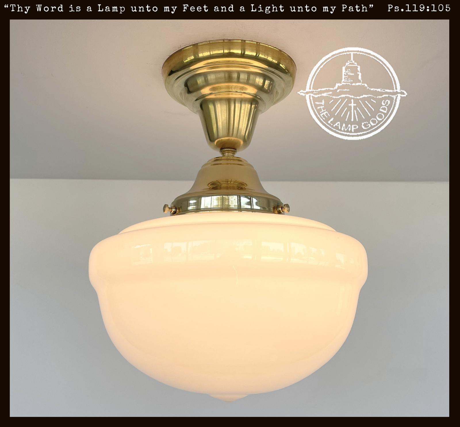 Brass Acorn Milk Glass Ceiling Light Fixture, opal semi-flush mount
