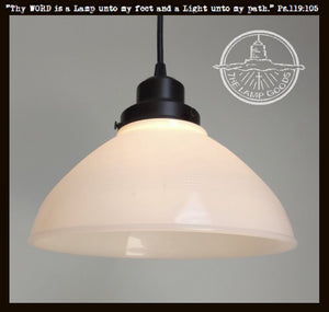 Milk Glass PENDANT Light - 10" The Lamp Goods