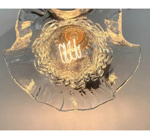 Sweet Ruffle Antique 1950's Glass Wall Sconce Light Fixture - The Lamp Goods