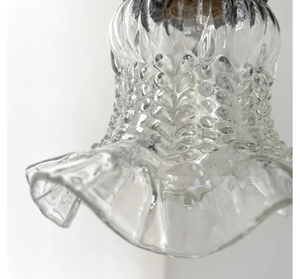 Sweet Ruffle Antique 1950's Glass Wall Sconce Light Fixture - The Lamp Goods