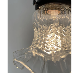 Sweet Ruffle Antique 1950's Glass Wall Sconce Light Fixture - The Lamp Goods