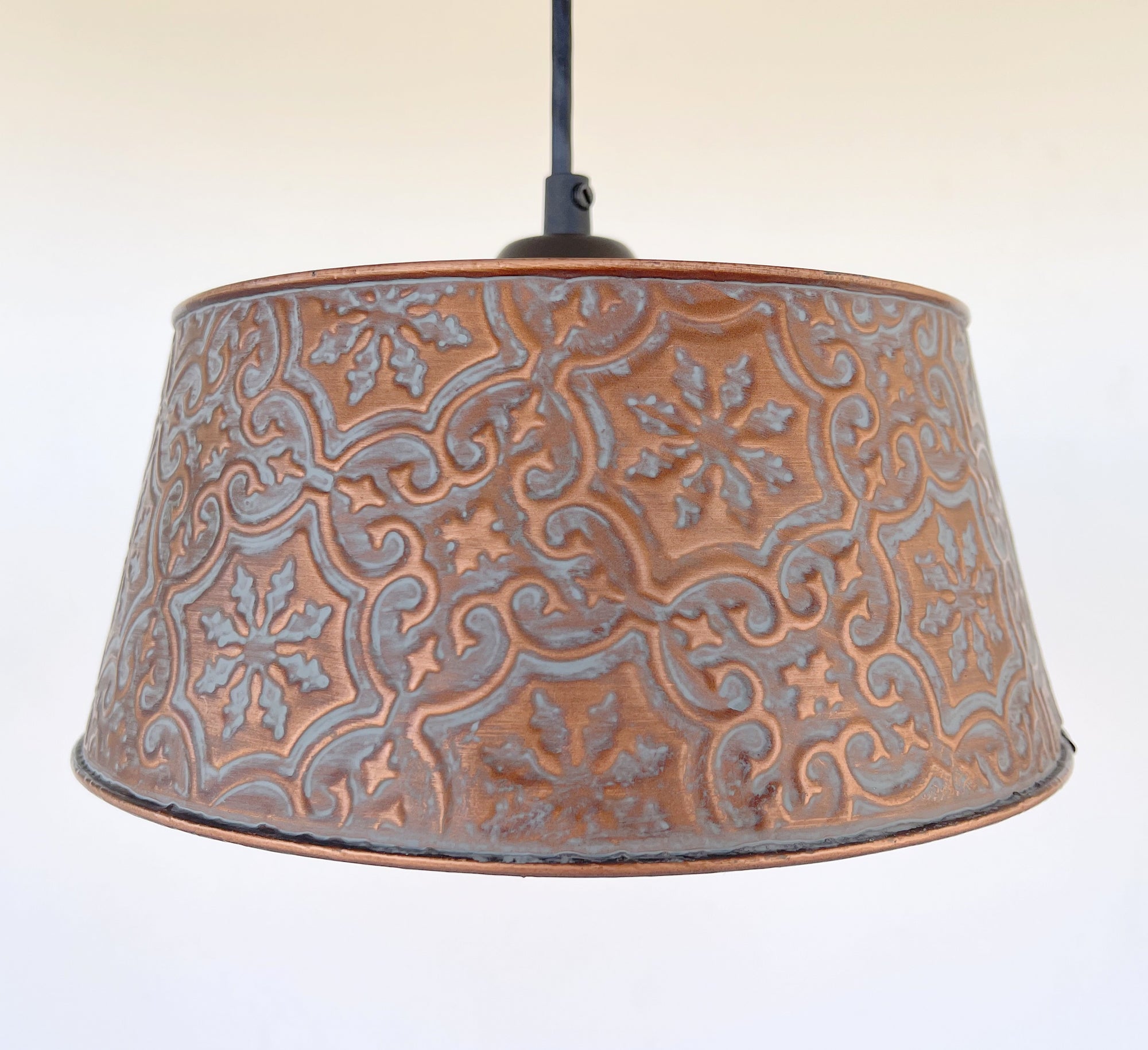 Ornate Copper Pendant Light Fixture