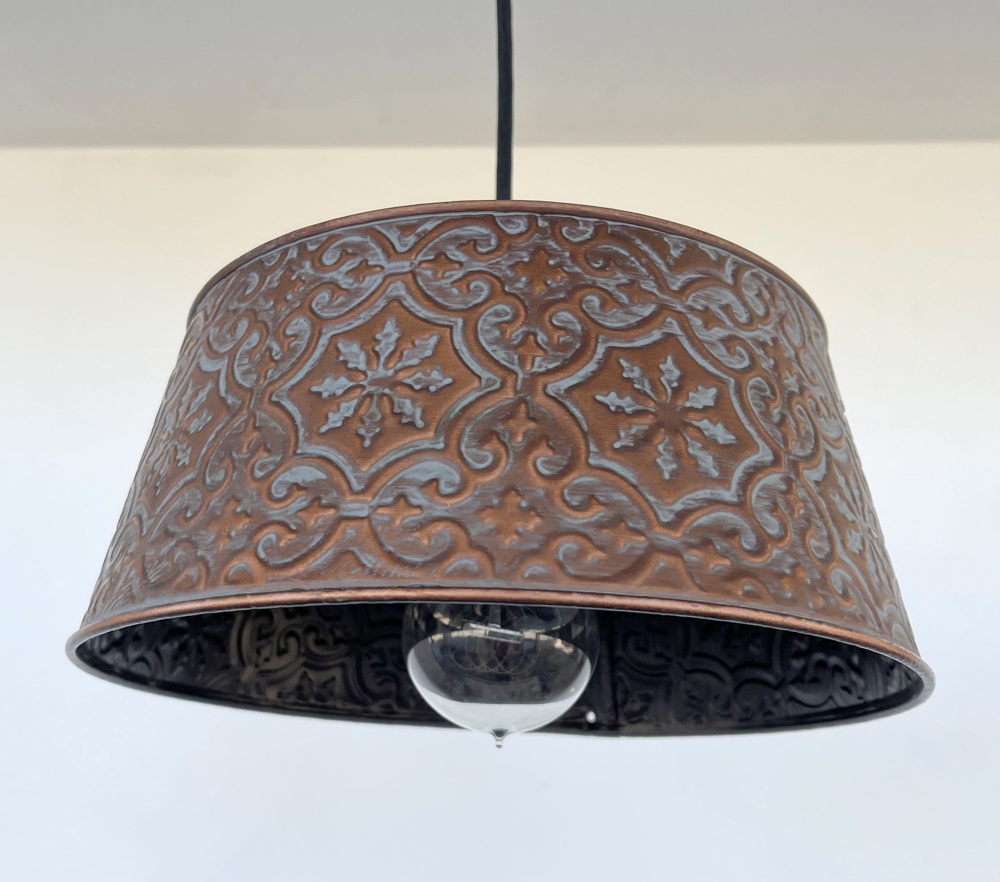 Ornate Copper Pendant Light Fixture