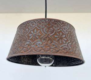 Ornate Copper Pendant Light Fixture