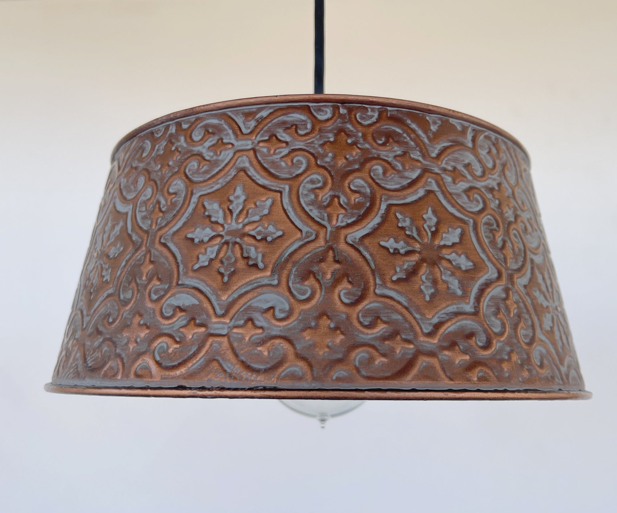 Ornate Copper Pendant Light Fixture