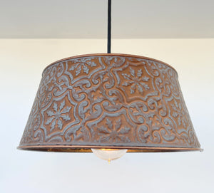 Ornate Copper Pendant Light Fixture