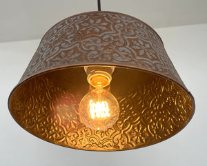 Ornate Copper Pendant Light Fixture