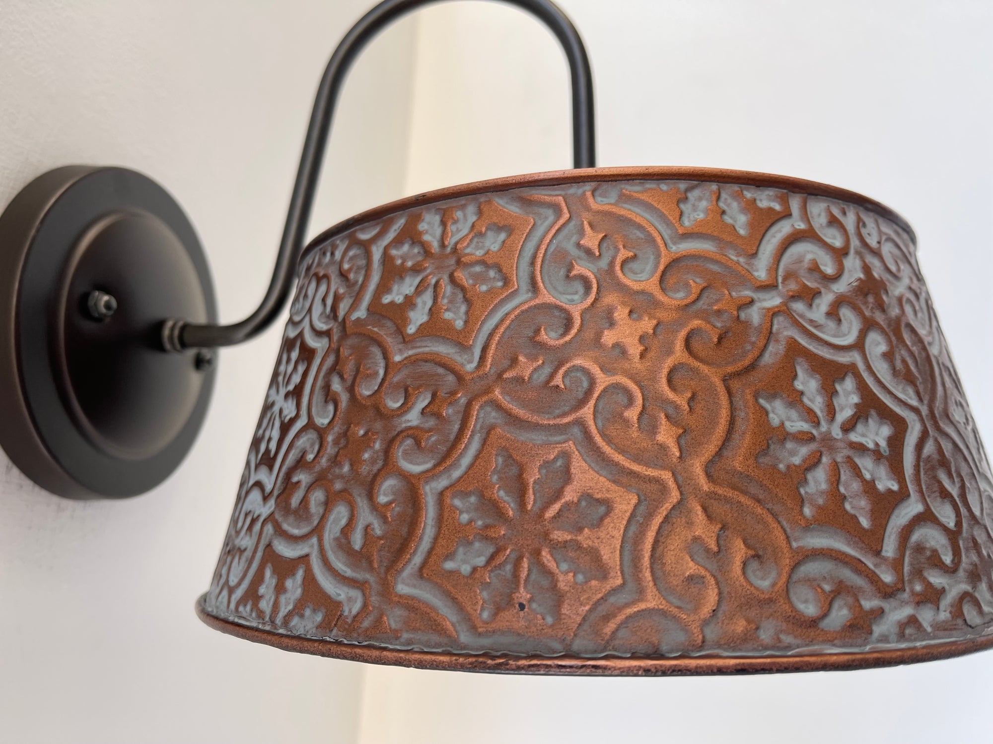 Ornate Copper Wall Sconce Light Fixture