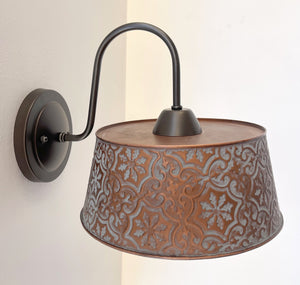 Ornate Copper Wall Sconce Light Fixture