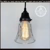 Pebble Glass Pendant Light Fixture from The Lamp Goods: Clear glass shade with dark bronze finish.
