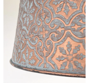 Ornate Copper Farmhouse Ceiling Light | 12" | 4-Bulb Flush Mount