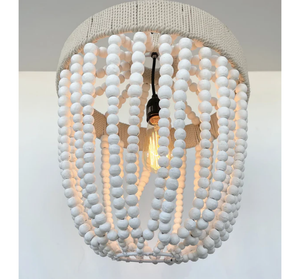 Very Large Farmhouse Beaded Chandelier Pendant Light