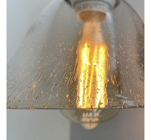 HEAVY SEEDED Antique Glass 1960's Shade Wall SCONCE
