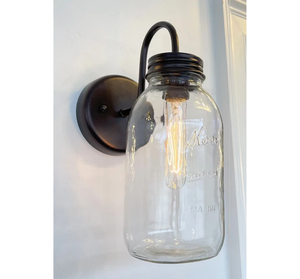 Vintage KERR Mason Jar Wall SCONCE Lighting Fixture