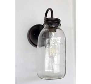 Vintage KERR Mason Jar Wall SCONCE Lighting Fixture