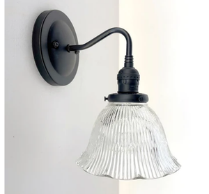 Antique Holophane Dome Glass Wall Sconce