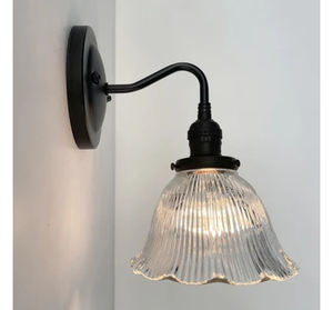 Antique Holophane Dome Glass Wall Sconce