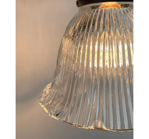 Antique Holophane Dome Glass Wall Sconce