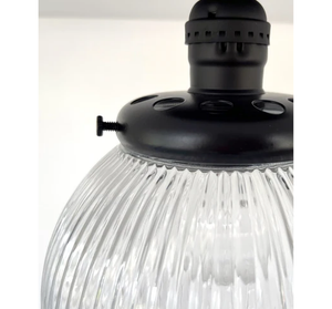 Modern Holophane Glass Exposed Socket Ceiling Light | 6" or 8"