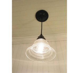 Heavy Vintage Clear Holophane Glass - The Lamp Goods