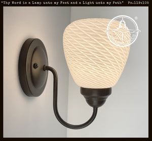 Modern 'Ribbon' 1970's Milk Glass WALL SCONCE Lighting