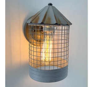 Silo Farmhouse Barn Silver Wall Sconce Light Fixture - The Lamp Goods