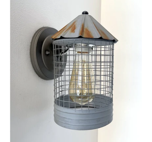 Silo Farmhouse Barn Silver Wall Sconce Light Fixture - The Lamp Goods