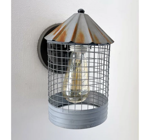 Silo Farmhouse Barn Silver Wall Sconce Light Fixture - The Lamp Goods