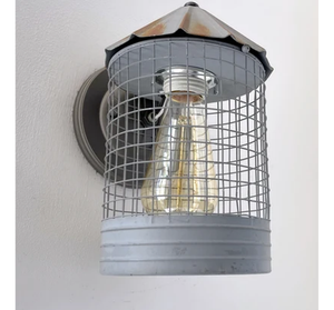 Silo Farmhouse Barn Silver Wall Sconce Light Fixture - The Lamp Goods
