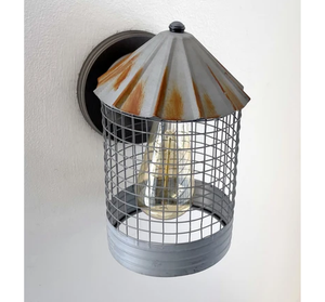 Silo Farmhouse Barn Silver Wall Sconce Light Fixture - The Lamp Goods