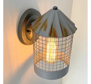 Silo Farmhouse Barn Silver Wall Sconce Light Fixture - The Lamp Goods