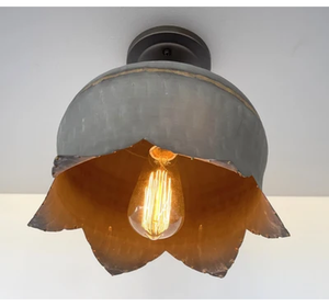 Large Lotus Galvanized Ceiling Light