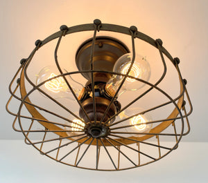 Vintage Basket Farmhouse Lighting Fixture